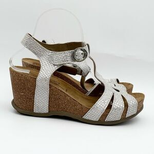 Fly London Silver Platform Sandals size 40